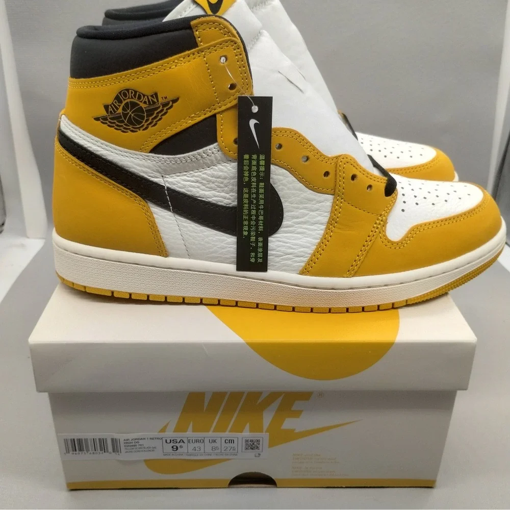 Nike Air Jordan 1 Retro High OG Yellow Ochre White Black DZ5485-701 Mens 9.5